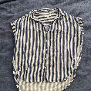 Madewell blue and white striped shirt
